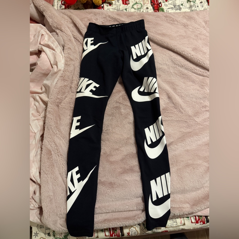 Nike Black Leggings with White Accents